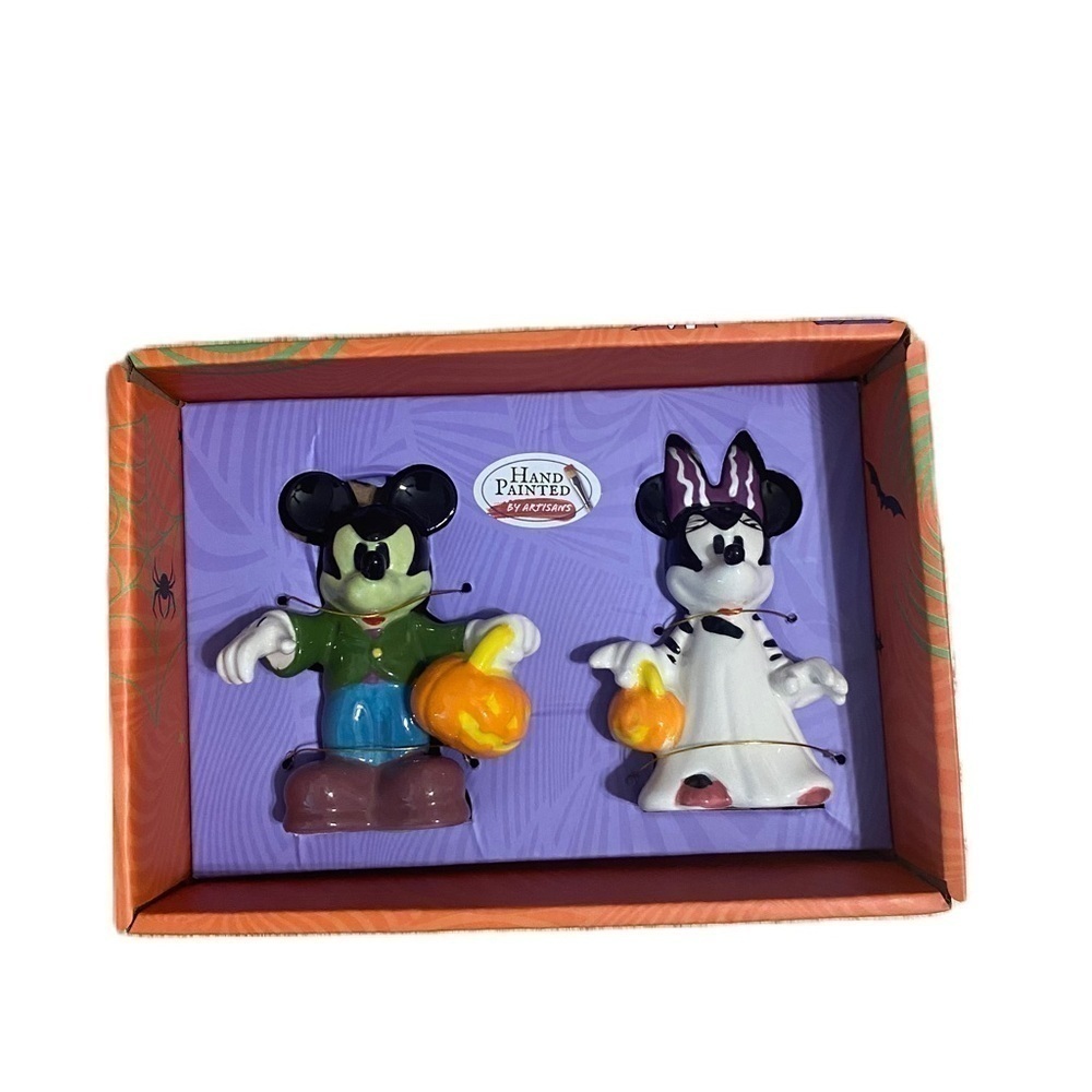 Disney Mickey Minnie Mouse Salt Pepper Shaker NEW Halloween Frankenstein Bride